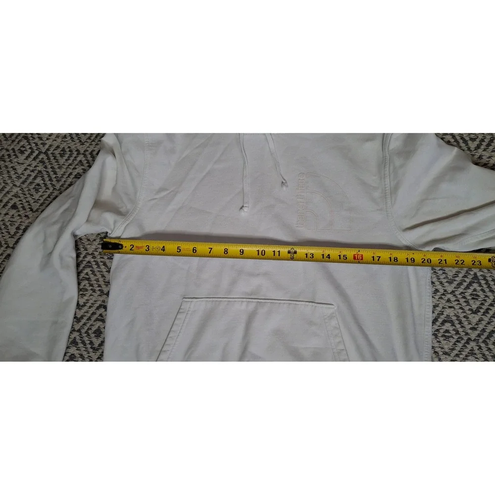 The North Face Mens Cream Off White Embroidered Logo Hoodie Pullover NF0A7UNW M